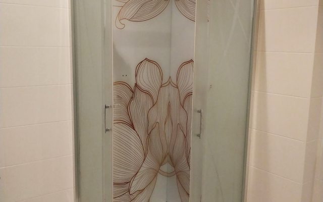 panel szklany lazienka pryszni kabina kwiat abstrakcja