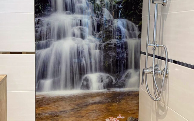 panel szklany łazienka prysznic nadruk wodospad leszno poznań wrocław