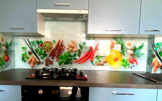 Panel szklany do kuchni Leszno cytrusy na białym tle